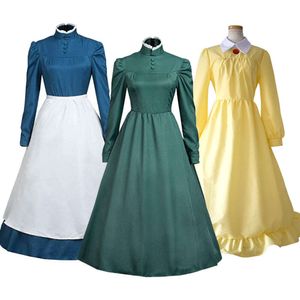 Anime Howl's Moving Castle Sophie Hatter Wizard Howl Group of Character Cosplay Costume Halloween Party Women Maid Dress C78M286