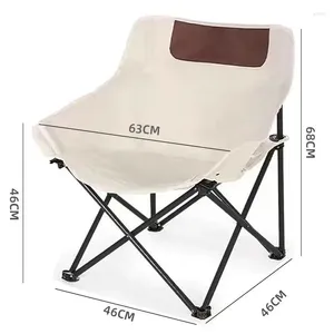 Camp Furniture Outdoor Folding Carbon Steel Moon Portable Ultra Light Camping Beach Fishing Stool Chair