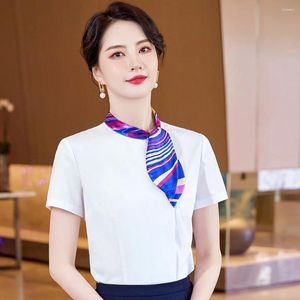 Tvådelad klänning Koreansk stil Fashion Shirt Formal Wear Women's Spring Summer Business dych Manager Arbeta klädselvit långärmad