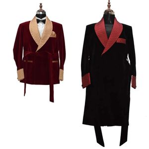 Ternos masculinos blazers sob medida terno de fumar inverno jaqueta de veludo fino ajuste masculino casa roupas moda casaco traje feito sob encomenda 231030