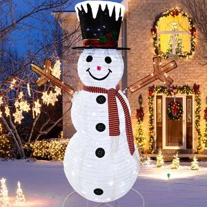 Juldekorationer Lysande snögubbe utomhus 5 ft 200 LED -lampor Vit semester 231030