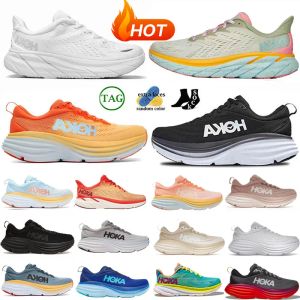 Повседневная обувь Hokas Shoes Женская Clifton 8 Triple White Fp Movement Puffins Bill Оранжевый Янтарный Желтый Черный Летняя песня Синий Country Air Parfait Scorching Orange Runni