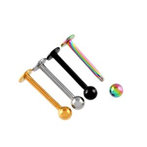 Punk 16G acciaio inossidabile piercing al labbro Bar palla Labret anello stud orecchio trago mento gioielli per il corpo 6 8 10 12mm242l