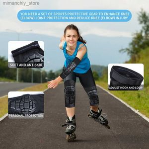 Skate Protective Gear Children Set Soft Kid Elbow Pads Kne för Balance Bike Skateboard Inline Roller Scooter S Q231030