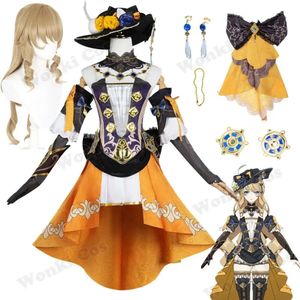 Navia – perruque de Costume de Cosplay, cheveux longs avec bas de chapeau, ensemble complet Genshin Impact Fontaine, nouvelle robe de Costumes de fête pour femmes