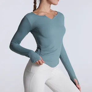 Active Shirts Autumn Sports Long-sleeved Women Running Thin T-shirt Fitness Comfortable Slim Sexy Yoga Clothes Deportivos Mujer Gym Clothing
