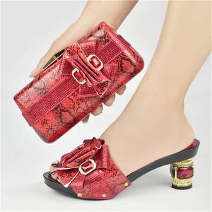 Dress Shoes Spot Goods Lastest Noble And Elegangt Fashionable Special Style Ladies Bag Set In Red Color For Party Wedding