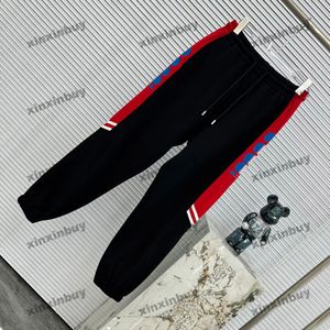 xinxinbuy Men women designer pant Webbing Side G Double letter embroidery Spring summer Casual pants Black red khaki S-2XL