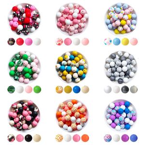 Teethers Toys 20PcsSet Baby Silicone Loose Bead 15mm DIY Pacifier Chain Accessories Bracelet For Jewelry Teether Beads BPA Free Round 231031