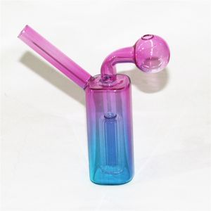 Tubo de queimador de óleo de vidro colorido Grosso Pyrex Water Bong Tobacco Bowl Piece Smoking Hookah Bong Acessório Ash Catcher