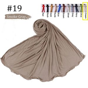 Scarves Cotton Stretchy Plain Jersey Hijab Scarf With Colored lines Nertherlands Arab Muslim Women Shawls 231031