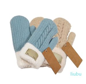 Luvas de malha para homens mulheres outono inverno quente cor sólida design clássico luvas de casal