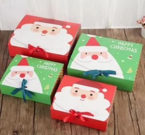 Christmas Eve Big Gift Box Santa Claus Fairy Design Kraft Papercard Present Party Favor Activity Box Red Green Gifts Package Boxes FY4651 1031