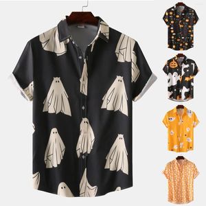 Camicie casual da uomo Camicia firmata Divertente Halloween Anime Manica corta Camicette con bottoni risvolto Streetwear Chemise Homme