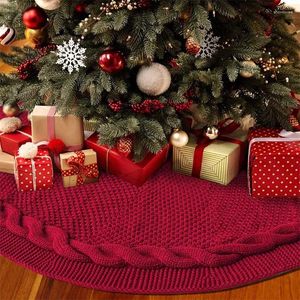 Decorazioni natalizie Gonna per albero da 48 pollici lavorata a maglia spessa Paese 2023 Forniture per la decorazione della casa per le vacanze di buon anno