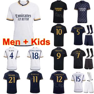 Joseli Soccer Jerseys 23/24 Club Vinicius Jr Valverde Mbappe Tchouameni Rodrygo Carvajal Camavinga Rudiger Modric Belling Football Shirt Men Huangma