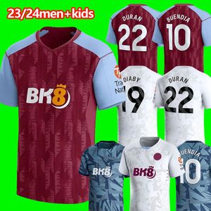 23 24 Jerseys de futebol Kids Home 2023 2024 Aston Villas Football Shirt Away Terceiro Camisetas MINGS McGINN BUENDIA WATKINS Maillot Black Goleiro Homens 16-2XL