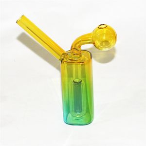 Queimador de óleo de vidro colorido Tubo de bolha Grosso Pyrex Water Bong Tobacco Bowl Peça Queimador de fumo Bubbler Hookah Bong