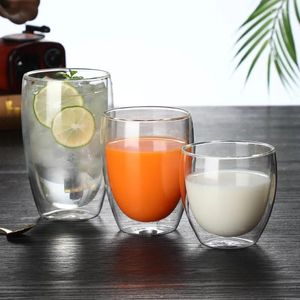 Wine Glasses 2023 Modern Simple Double Layer Glass Cup Insulation Household Egg Coffee Water