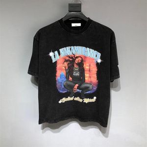 ヒップホップマッスルフィット曲線裾白い綿カスタムプリント男性女性Tシャツカジュアル数量トレンド特大XS-L 653RG 4332G273M