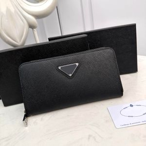 Top Quality Mens Wallets ZIPPY Designer Wallet P Black Purse Card Holders Genuine Leather Long Classic Fashion Wallet Cowhide Zipper Handbag With Box
