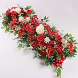 Dekoracje świąteczne 60/100 cm DIY Wedding Flower Row Dekoracja ściany Rose sztuczne kwiaty Wedding Arch Arch