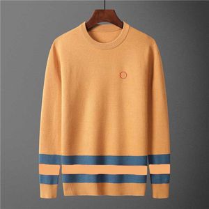 Mens Brand Sweaters Embroidery Men's Twisted Needle Knitted Cotton O-neck Sweater Pullover High Quality