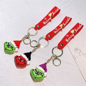 3 Style Christmas Grinch Keychain Declession Declession Toy Cartoon -keychian سلسلة القراصنة السلسلة Doll Keychains Car Keychain Cynchain Gift Wholesale DHL/UPS