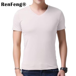 2019クールTシャツの男性95％竹繊維ヒップホップベーシックブランクホワイトTシャツメンズファッションTシャツ夏のトップティートップスプレーンブラック2244