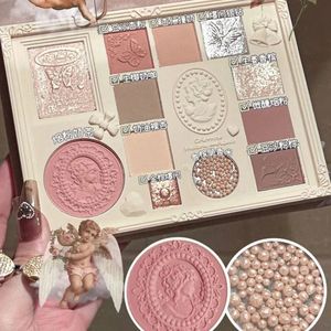 Sombra de olhos Colorrose Angel Embossed Eyeshadow Palette Blush Paleta Integrada de Alto Brilho Shimmer Shine Nude Eye Glitter Make Up Palette 231031