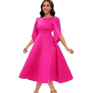 Etniska kläder Petal Sleeve A-Line Dress African Long Dresses For Women 2023 Summer Sale Evening Party High midje Robe Femme Plus Size