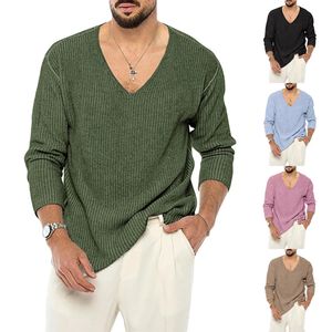 Damenpullover Vintage Herren V-Ausschnitt Pullover Pullover Pullover Lässige Modekleidung Herbst Winter Tops Gestrickte Sweatshirts 231031
