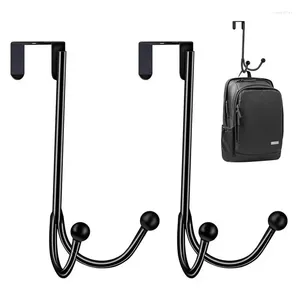 Hangers 2 Pcs Double Prong Shower Door Hooks 2Pcs Over The Twin Organizer For Hang Coats Hats Robes Towels