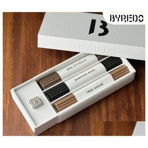 Incense Byredo Trois Encens 60Pcs Set Sticks 20Pcs With 3Kinds Bibliotheque Burning Rose Tree House Long Lasting Smell Solid Per Fra Dhflj