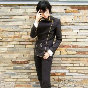 3pcs Anime Kodu İsyanı Lelouch Lamperouge Cosplay Costume Cadılar Bayramı Parti Erkekler Kat + Pantolon + Kemer Kıyafetleri