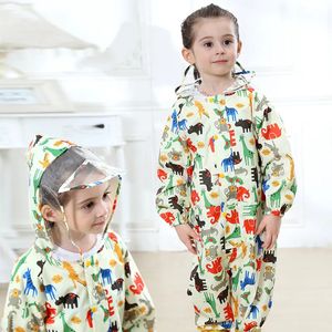 Equipaggiamento antipioggia 210 anni Bambini Tuta impermeabile alla moda Impermeabile con cappuccio Cartoon Kids Cappotto monopezzo Baby Tour 231031