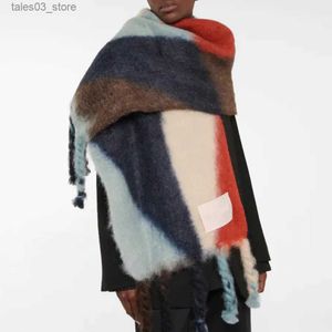 Lenços de marca de luxo lenço mulheres homens inverno cobertor xale envolve quente mohair lenços geometria impressão cashmere neckerchief designer foulard q231031