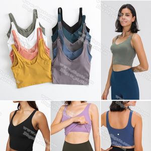 Lululemen Women Quick-drying Gym Clothes Underwears Yoga Bra Removable Cups Light Support Sports Bra Fitness Lingerie Breathable Workout Brassiere U Back Sexy Vest