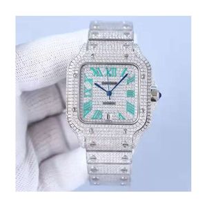 Anpassade rappare Luxury Flooed Round Princs Baguette Diamond Moissanite Bussdown VVS VS SI Diamond Watch