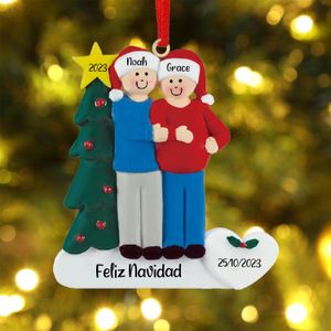 Decorazioni natalizie 2023 Ornamenti natalizi Personalizzati Nome personalizzato e testo Famiglia Decorazione pendente albero di Natale Regalo 231030