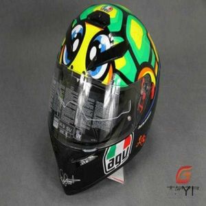 Capacete de motocicleta de rosto aberto Da Tao Star Agv K3sv K1 Palm Turtle Little Fish Shark Lente dupla Capacete de corrida Cabeça de motocicleta YI-OB9T