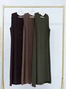 Abbigliamento etnico Ramadan Senza maniche Abaya Turchia Islam Arabo Musulmano Abito lungo Abiti africani per le donne Robe Musulmane Femme Abiti