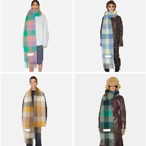 2022 Fashion Europe Senaste Autumn and Winter Multi Color Thicked Womens AC med utökad rutig sjal Par Varm halsduk 05998