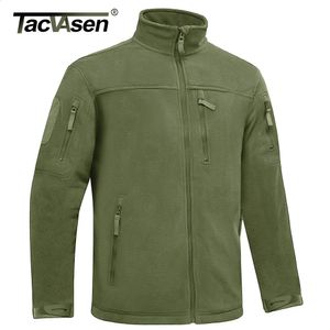 Herrjackor Tacvasen Winter Tactical Fleece Jacket Mens Zipper Pockets Jacket Thermal Warm Security Full Zip Fishing Work Coats Outwear Tops 231030