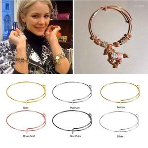 Bangle 90pcs ajustável de aço inoxidável DIY jóias encontrando pulseira expansível para material atacado