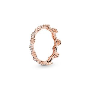 Anel de casamento em ouro rosa 18k, caixa de alta qualidade, moda, flor, coroa, anéis, mulheres, homens, casamento, cz, diamante, presente, anel2618