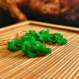 Dingle örhängen naturlig jadeit jade ring druvor öronhuvudsemester gåvor örstår dår dag år mors tillbehör vackra