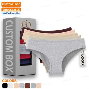 OEM Wholesales Low Waisted Combed Cotton Solid Color Comfy Bikini Classic Thong Panties Women Underwear