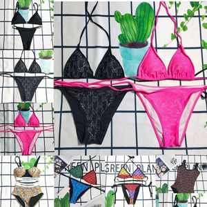 Damen Bademode Designer Bikinis Badeanzug Badeanzüge Frau Zweiteiliger Bikini mit Buchstaben Badeanzüge Strand Dreipunkt-Drop-Lieferung Dhdfv