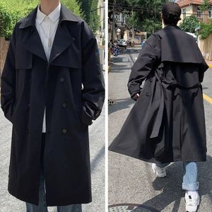 Misto lana da uomo Abbigliamento da uomo Primavera Trench lungo sopra il ginocchio doppio petto Giacca a vento overisze con cintura Base Coat Jacket 231030